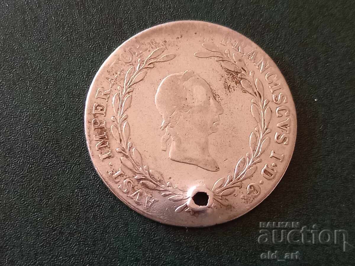 Νόμισμα - Αυστρία, 20 κρόιτσερ 1828 ασημένιο