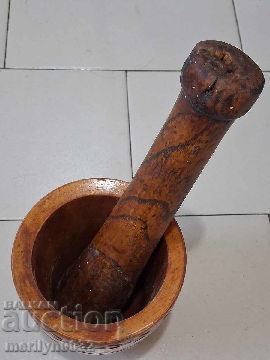 Доставка на Стар дървен хаван с чукало, хаванче, чутора, дървения Доставка на Стар дървен хаван с чукало, хаванче, чутора, дървения