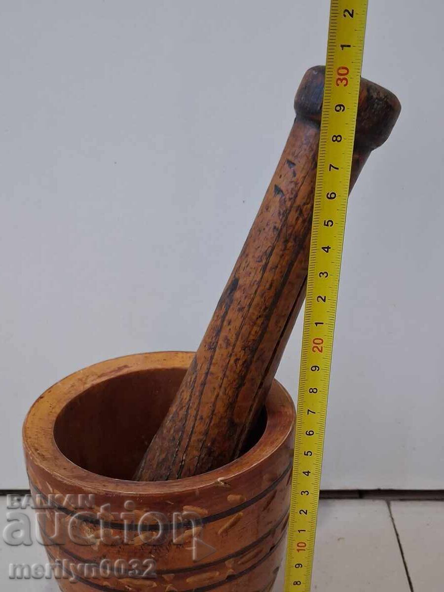 Стар дървен хаван с чукало, хаванче, чутора, дървения - 6 Стар дървен хаван с чукало, хаванче, чутора, дървения - 6