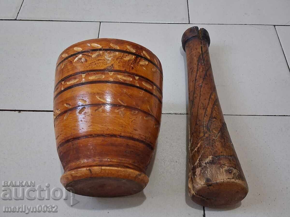 Стар дървен хаван с чукало, хаванче, чутора, дървения - 7 Стар дървен хаван с чукало, хаванче, чутора, дървения - 7