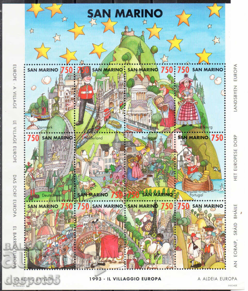 1993. Сан Марино. Села в Европа. Блок.