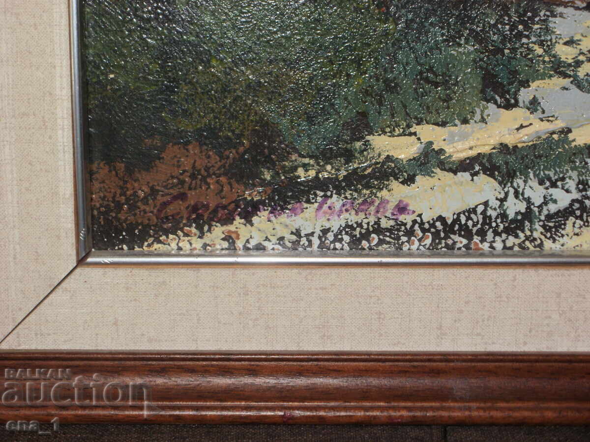 Livrarea Biserica veche - ulei pe pânză înrămat, semnat Livrarea Biserica veche - ulei pe pânză înrămat, semnat