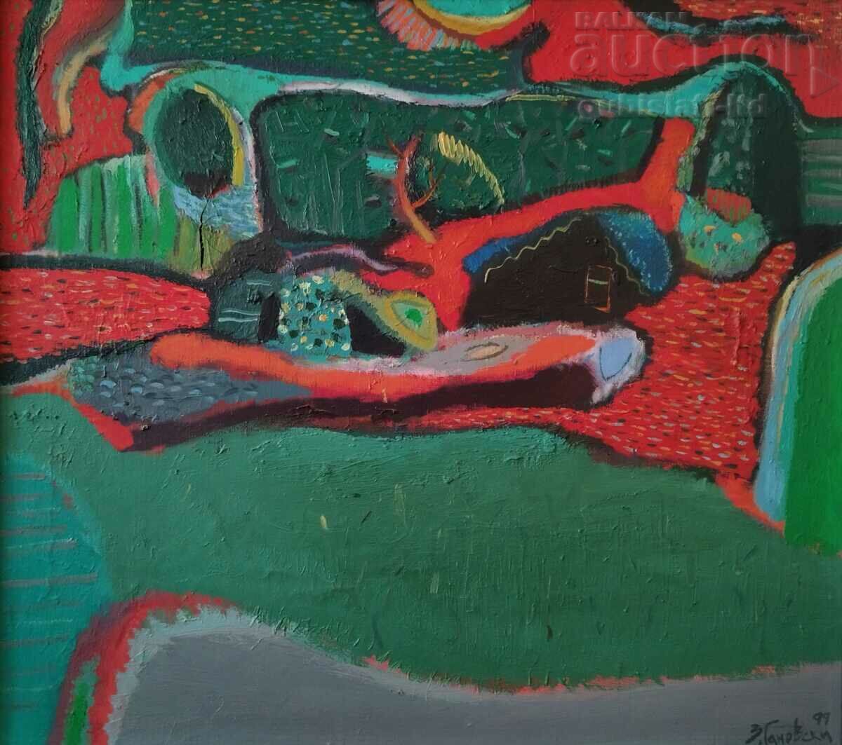 Painting, landscape, composition, art. Zdravko Ganovski, 1999 with price 700.00 BGN | € 357.90