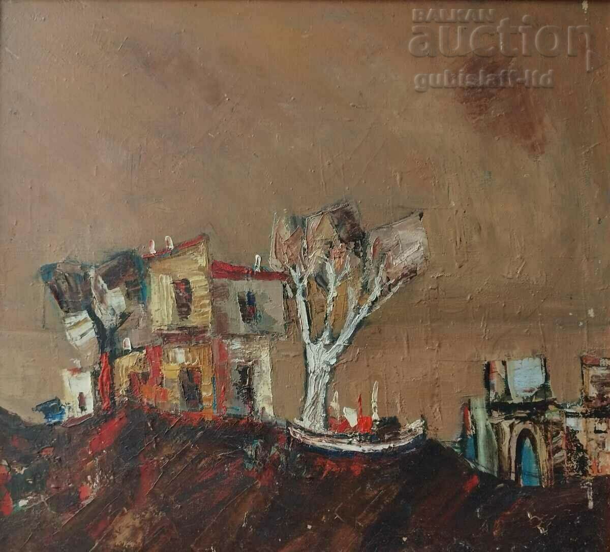 Εικόνα, ακτή, βάρκες, σπίτια, δεκαετία του 1970. με τιμή 450.00 BGN | € 230.08