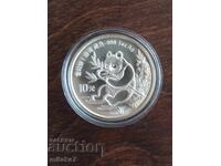 Monedă de argint "Panda chineză", 1oz, 1991