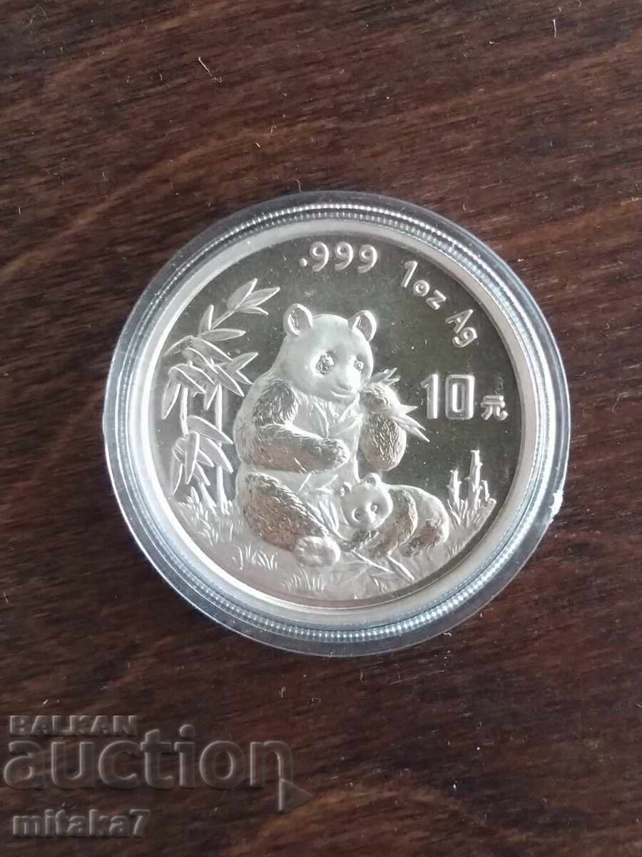 Monedă de argint "Panda chinezesc", 1oz, 1996