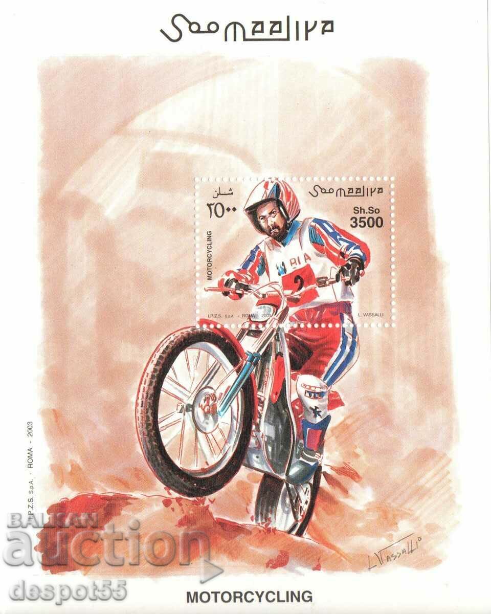 2003. Somalia. Sport cu motociclete. Bloc. 2003. Somalia. Sport cu motociclete. Bloc.