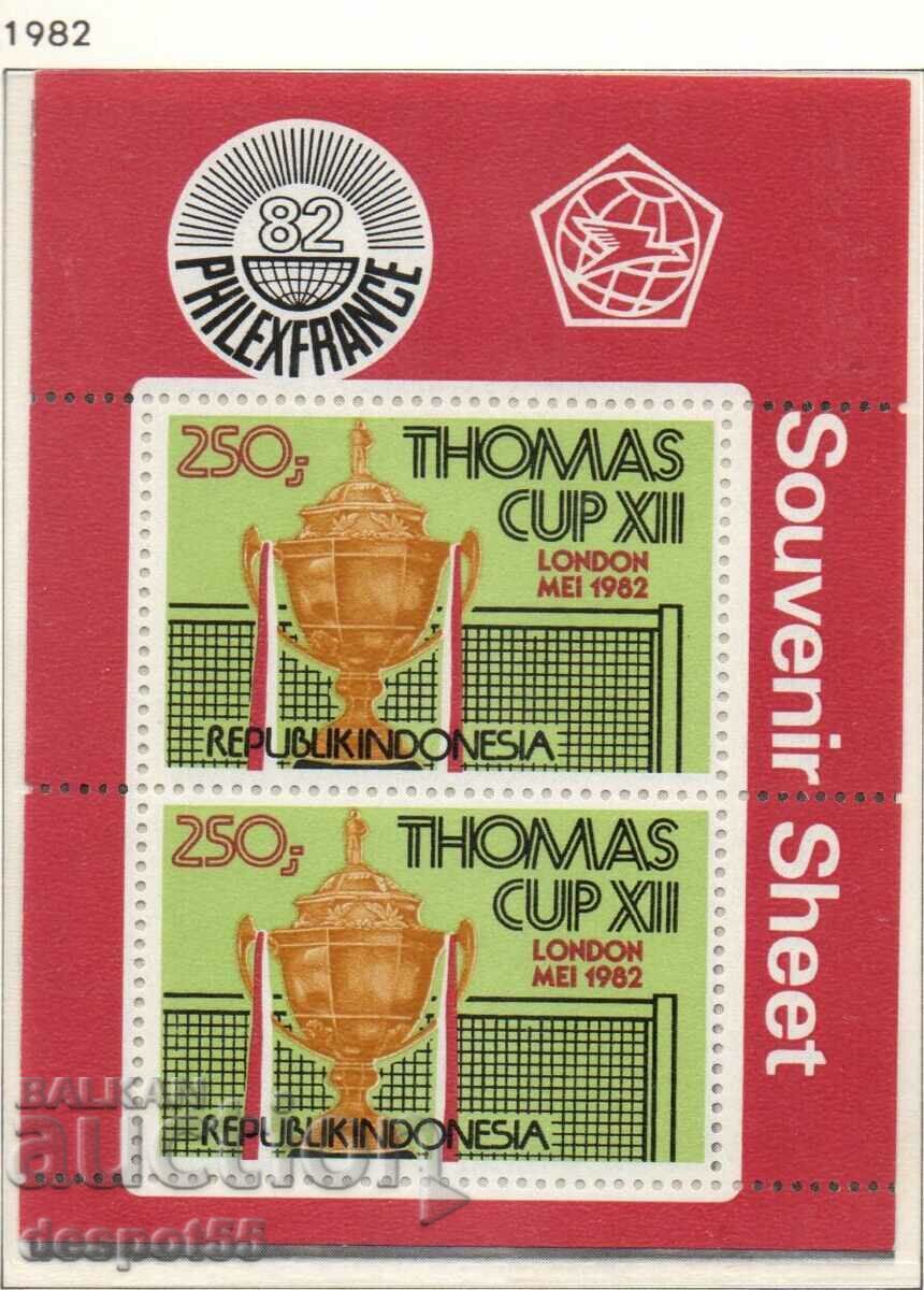 1982. Indonesia. Tennis - Phil. exhibition "PHILEXFRANCE '82".