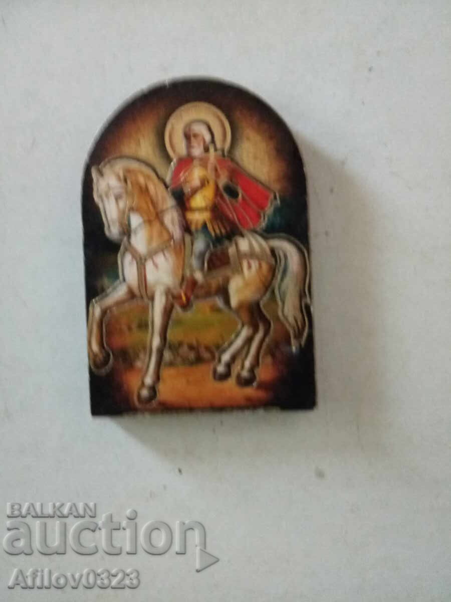 Small icon with the image of a saint - horseman
