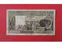 500 Francs 1981 West African States Senegal Red Seal