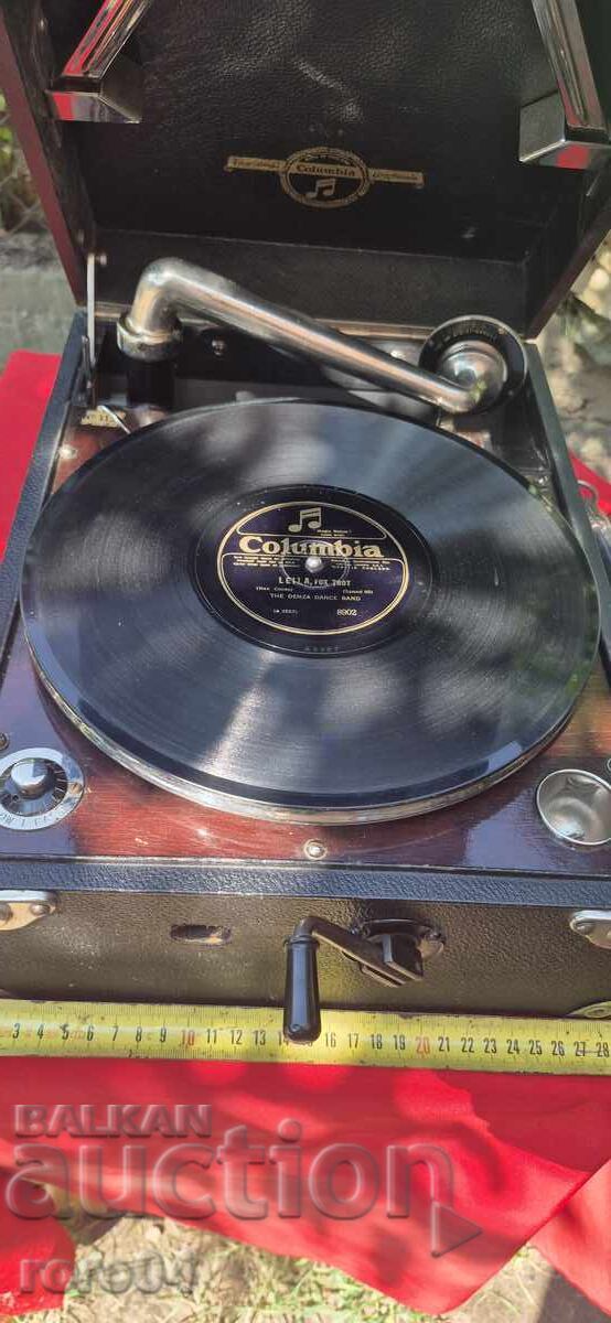 GRAMOPHONE - HAND CRANK - COLUMBIA - WW II - 5