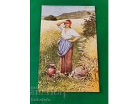 Стара цветна пощенска картичка