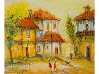 Boris Tsanov Oil Painting, Rural Landscape