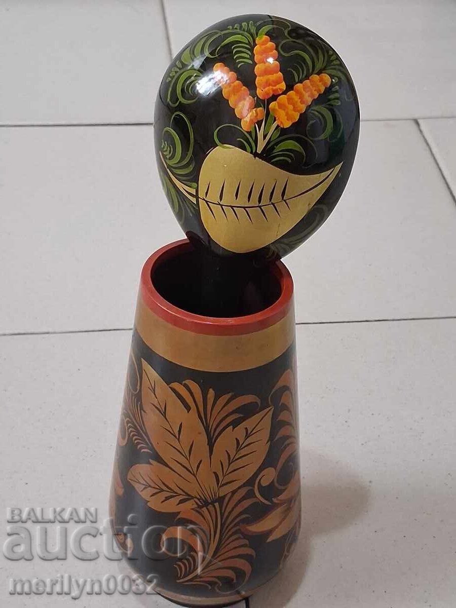 Lingură pictată din lemn și suport de creioane din lemn, URSS - 6