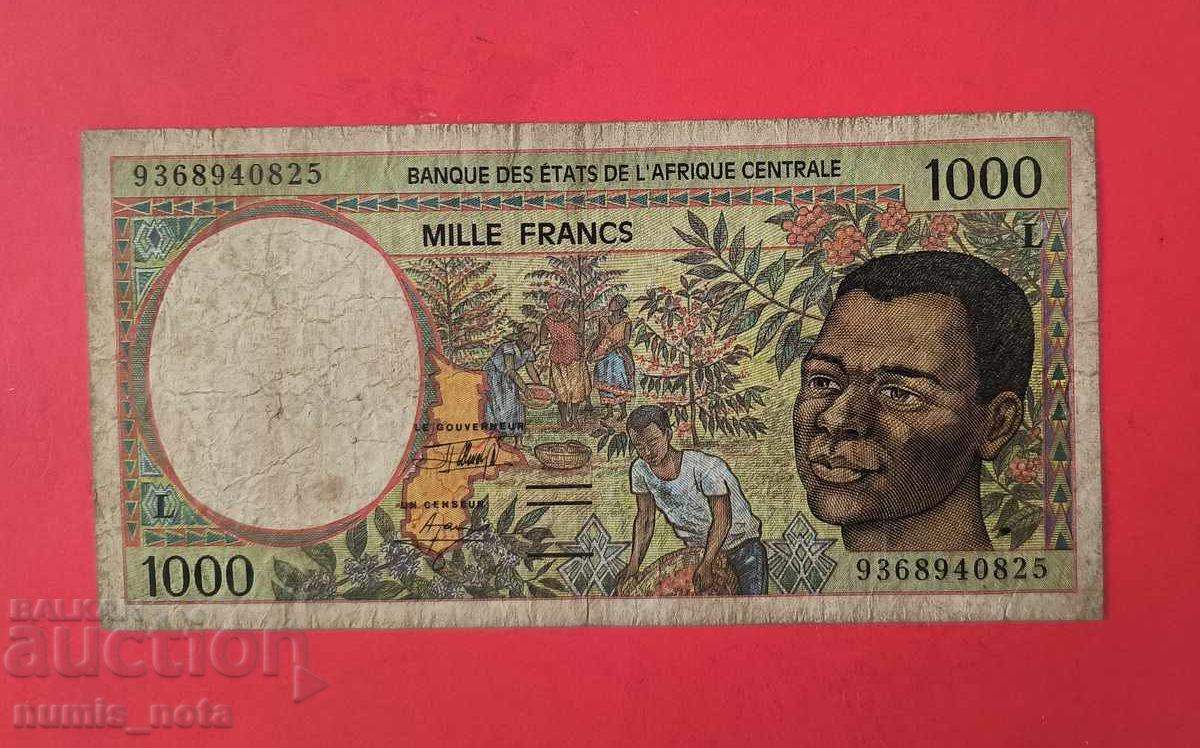 1000 φράγκα 1993 Κεντρική Αφρική Γκαμπόν 1000 φράγκα 1993 Κεντρική Αφρική Γκαμπόν