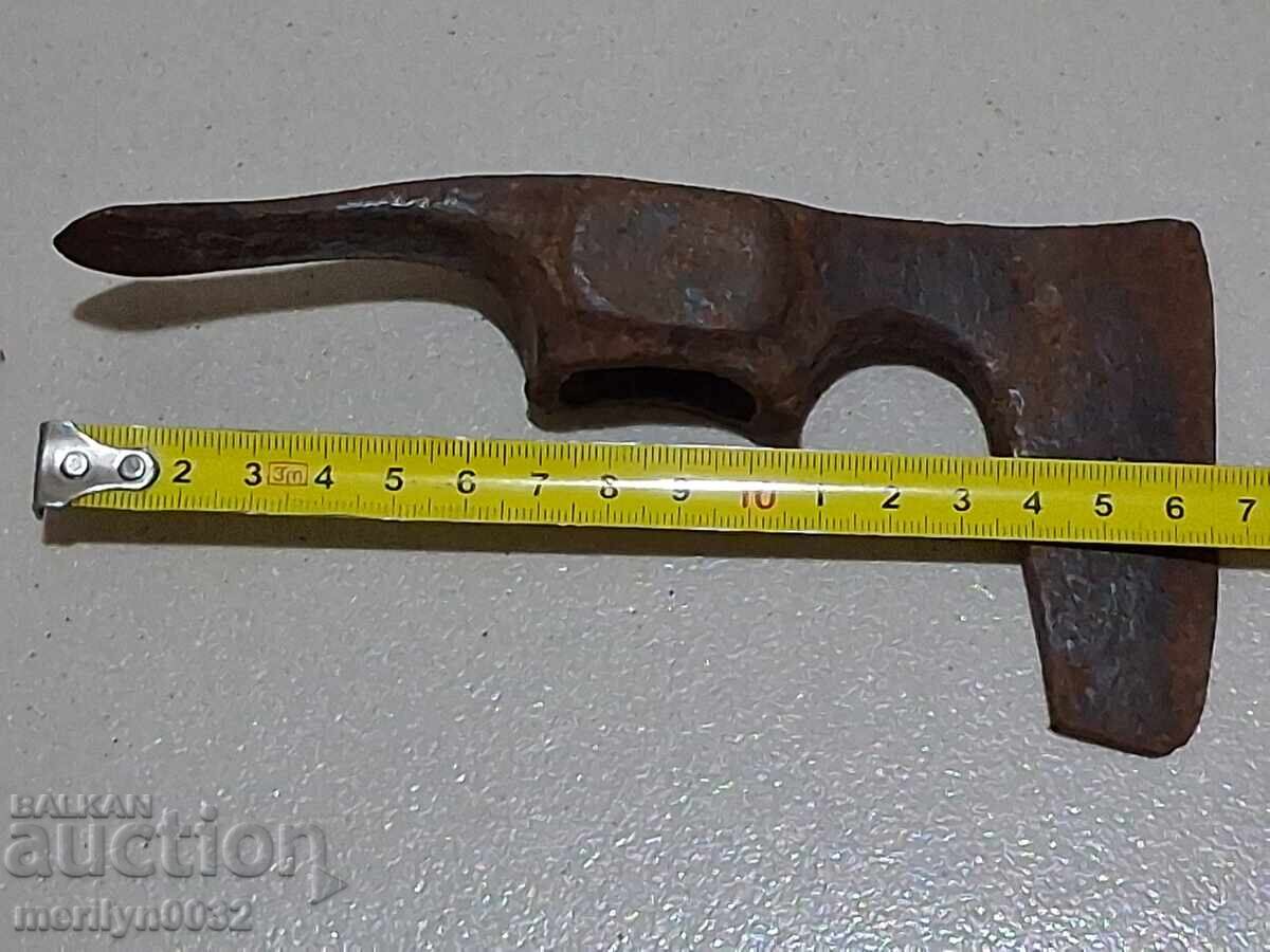Vechi târnăcop topor instrument topor fier forjat - 6