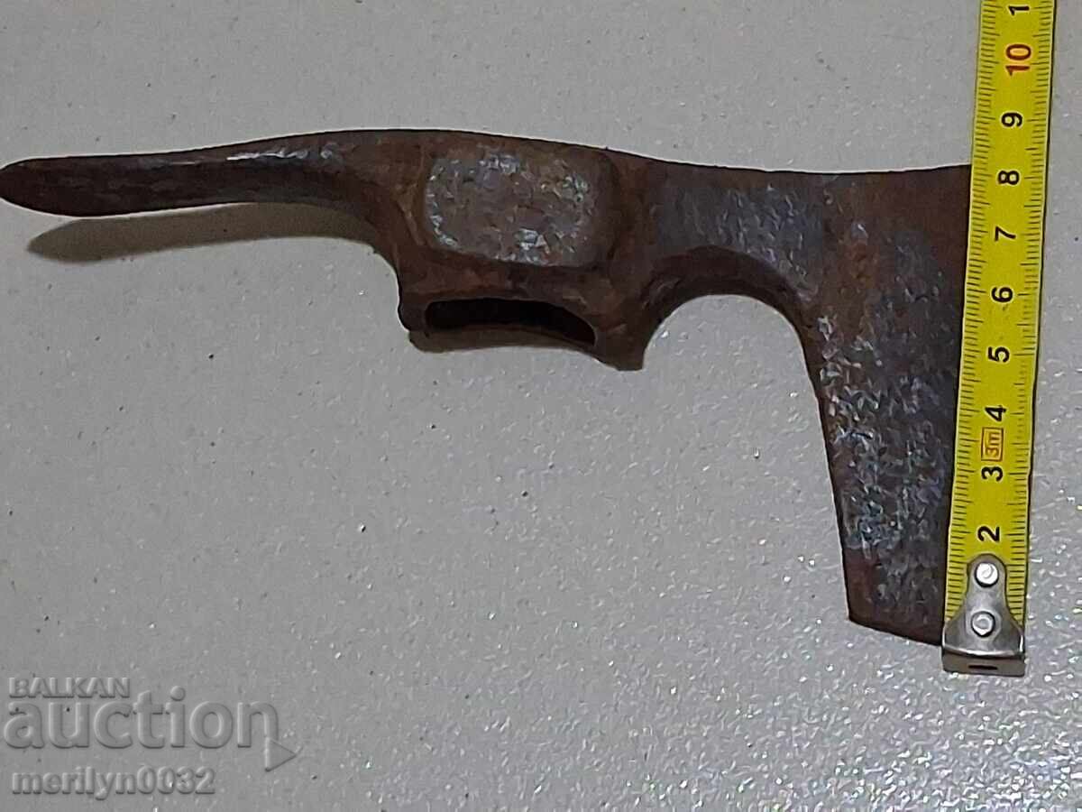 Vechi târnăcop topor instrument topor fier forjat - 7