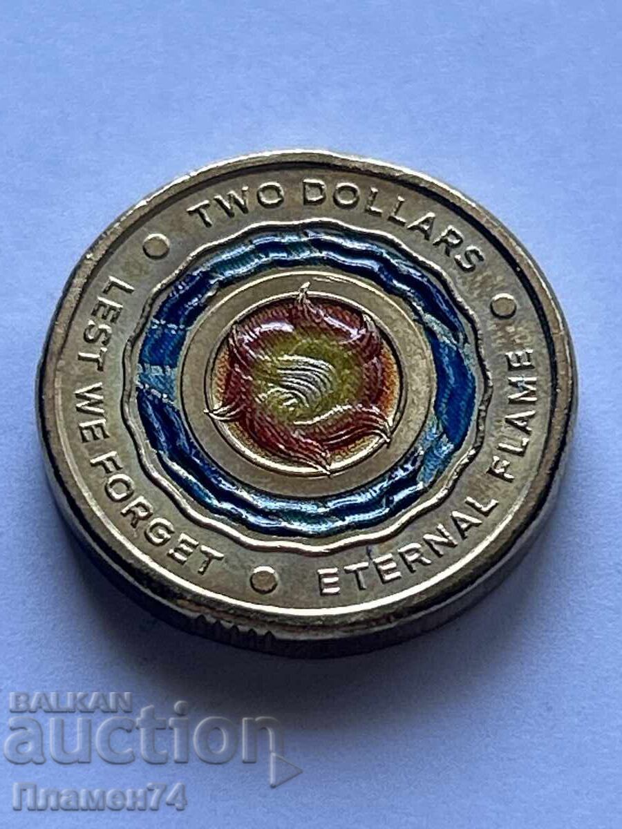 2 δολάρια 2018 Αυστραλία Αιώνια Φλόγα με τιμή 9.00 BGN | € 4.60