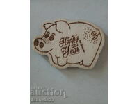 Small Wooden Figurine - Chinese Year of the Pig - 2024