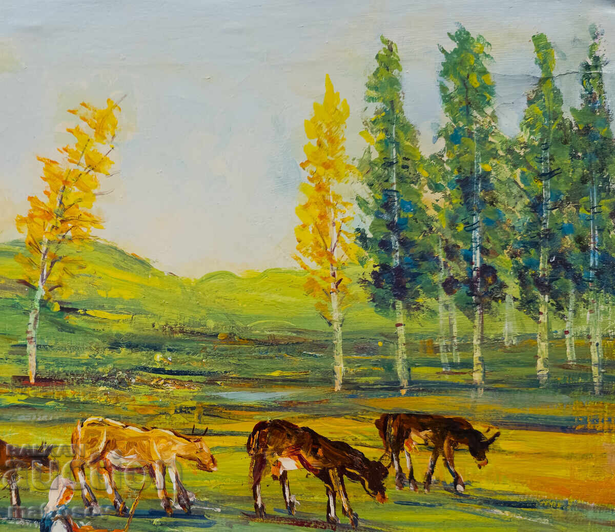 Μπορίς Τσάνοφ πίνακας ελαιογραφίας αγροτικό τοπίο - 6