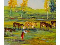 Boris Tsanov Oil Painting, Rural Landscape