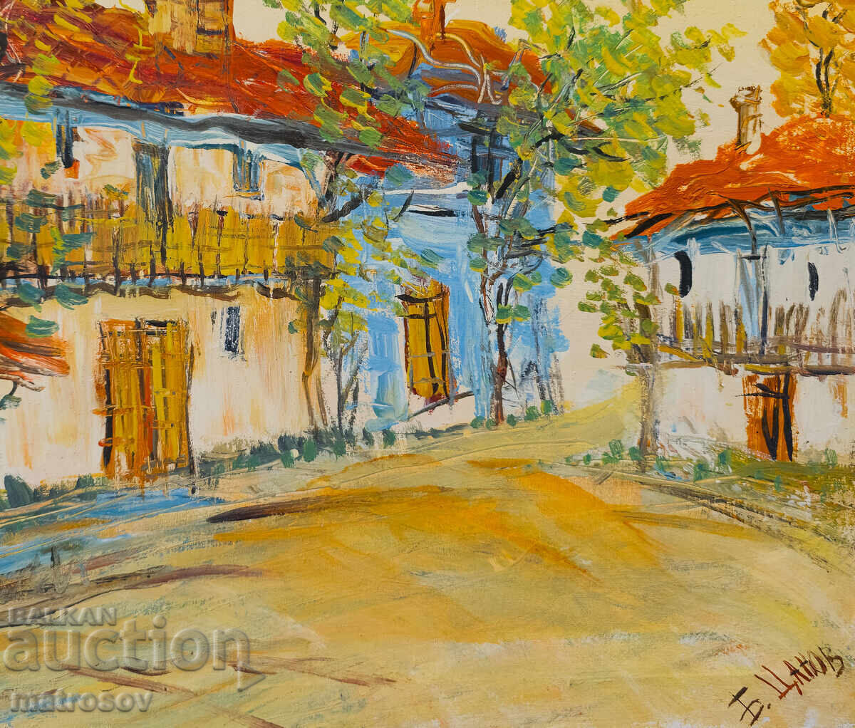 Boris Tsanov Oil Painting, Rural Landscape - 5