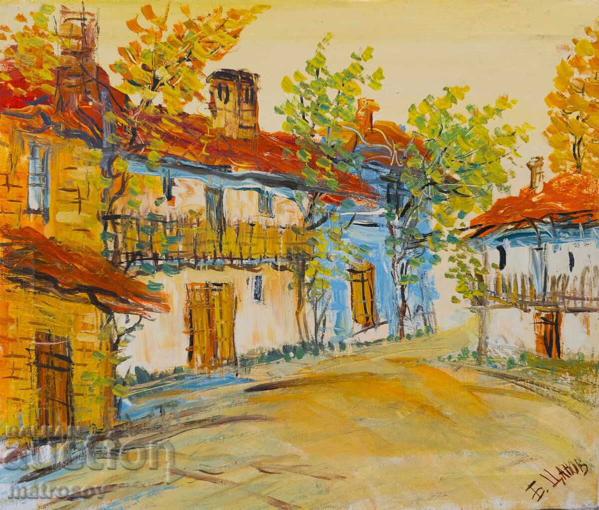 Boris Tsanov Oil Painting, Rural Landscape