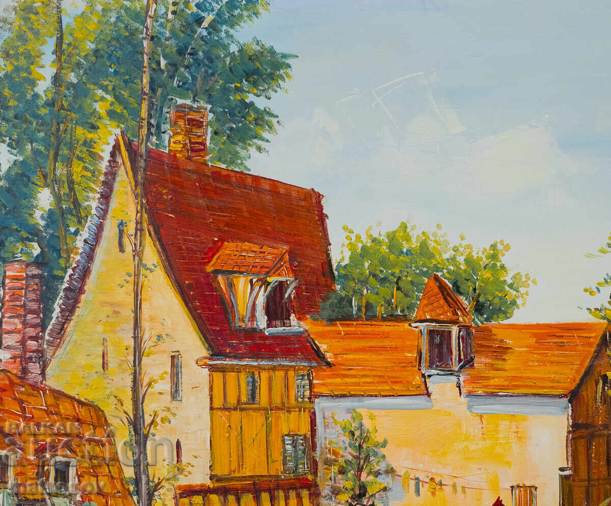 Licitație Boris Tsanov tablou ulei peisaj rural Licitație Boris Tsanov tablou ulei peisaj rural