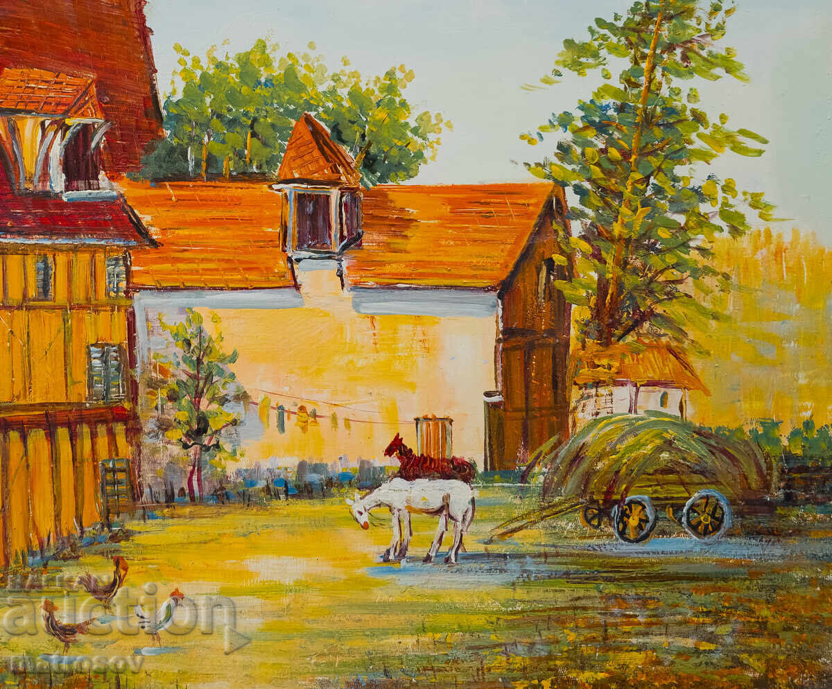 Boris Tsanov tablou ulei peisaj rural - 5 Boris Tsanov tablou ulei peisaj rural - 5