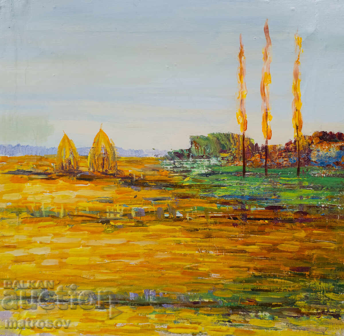 Μπορίς Τσάνοφ πίνακας ελαιογραφίας αγροτικό τοπίο με τιμή 300.00 BGN | € 153.39