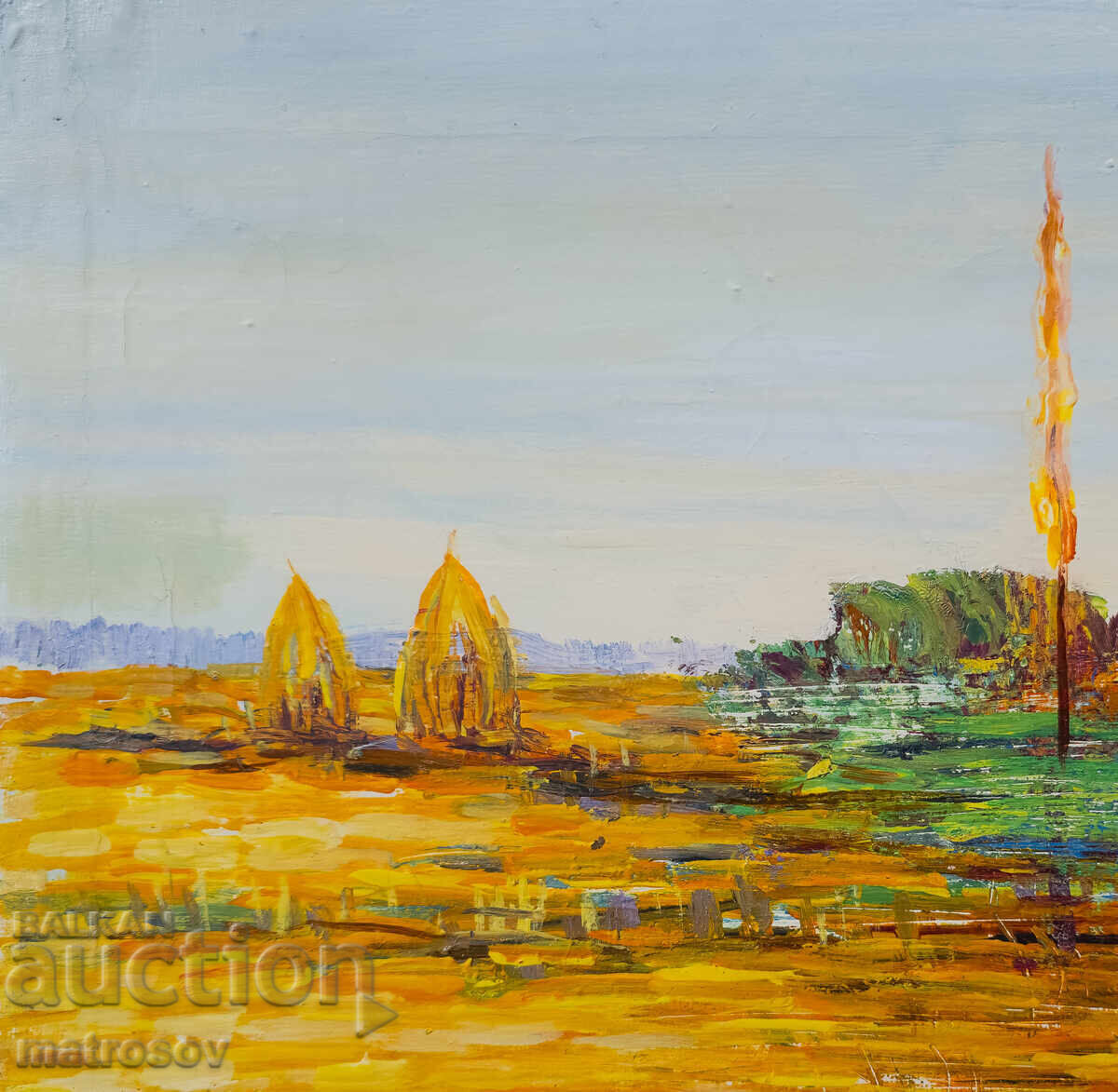 Δημοπρασία Μπορίς Τσάνοφ πίνακας ελαιογραφίας αγροτικό τοπίο