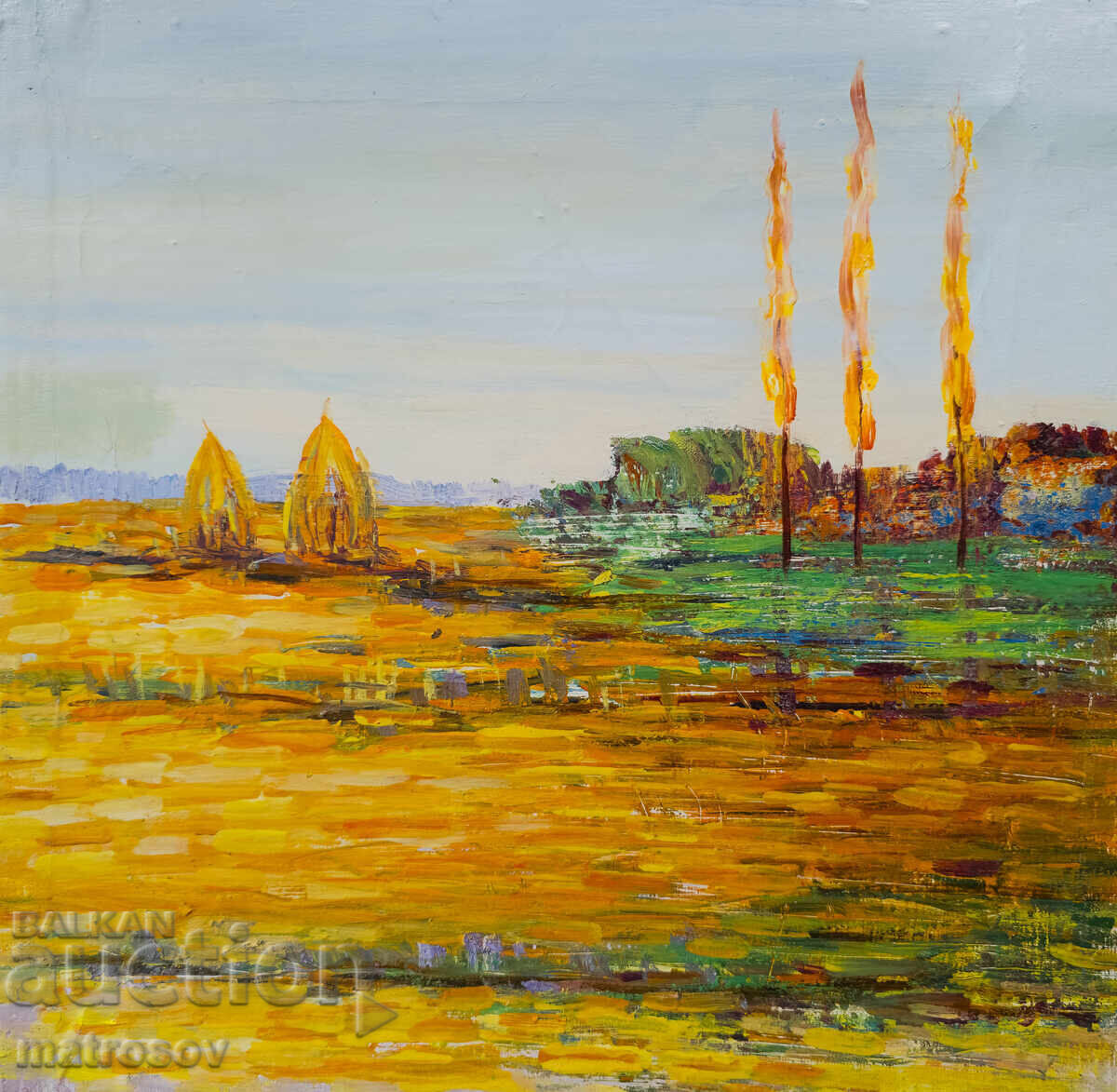 Μπορίς Τσάνοφ πίνακας ελαιογραφίας αγροτικό τοπίο