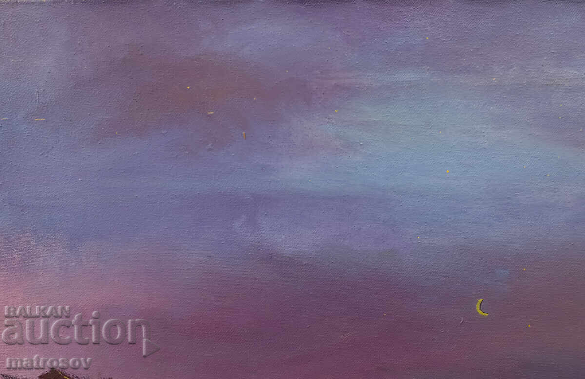 Auction  Boris Tsanov Oil Painting, Night Landscape