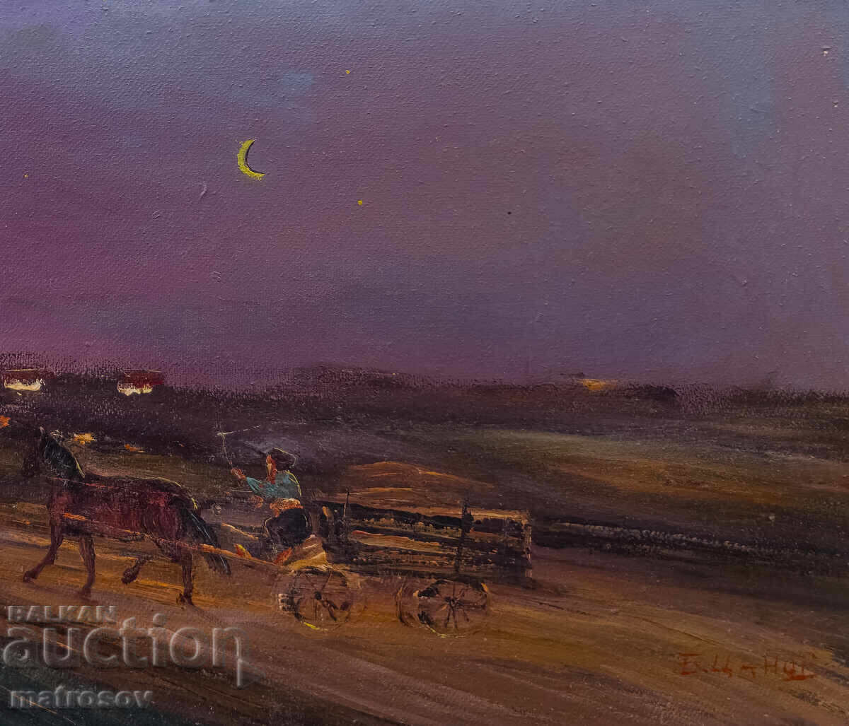 Delivery of Boris Tsanov Oil Painting, Night Landscape