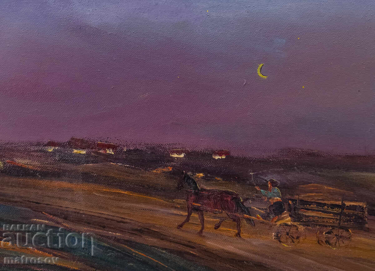 Boris Tsanov Oil Painting, Night Landscape - 5