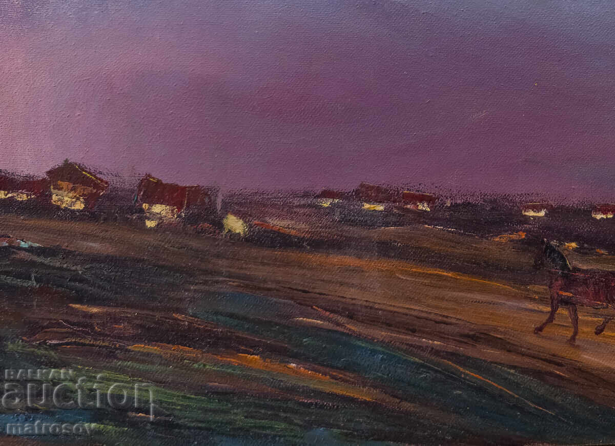 Boris Tsanov Oil Painting, Night Landscape - 6