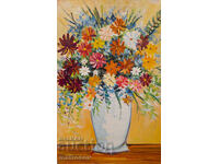 Boris Tsanov, uleiuri, natură statică 'Flori' 1992