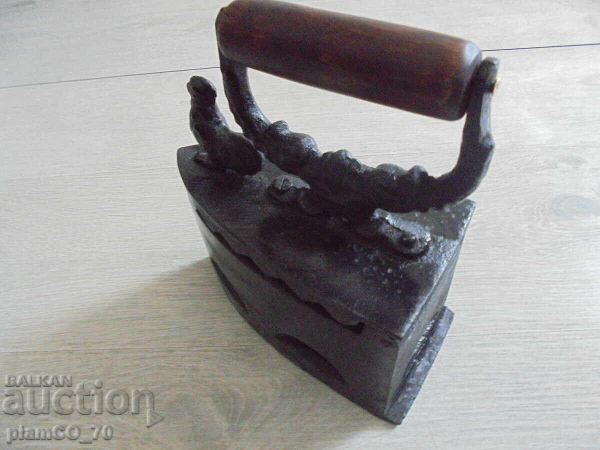Antique charcoal iron - 6