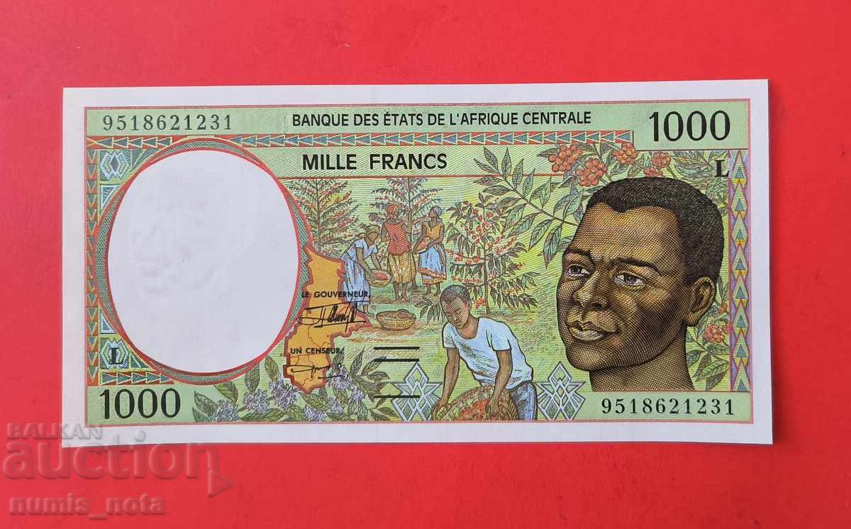 1000 франка 1995 Централна Африка Габон 1000 франка 1995 Централна Африка Габон