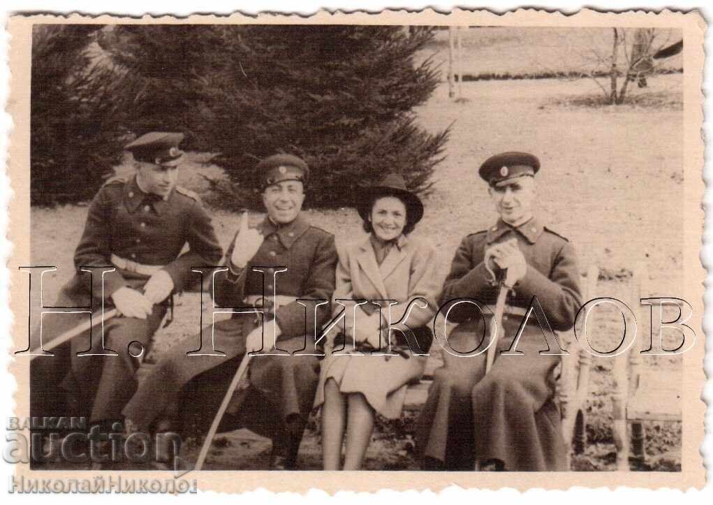 Small Old Photo Aviators Pilots with Sabers E199