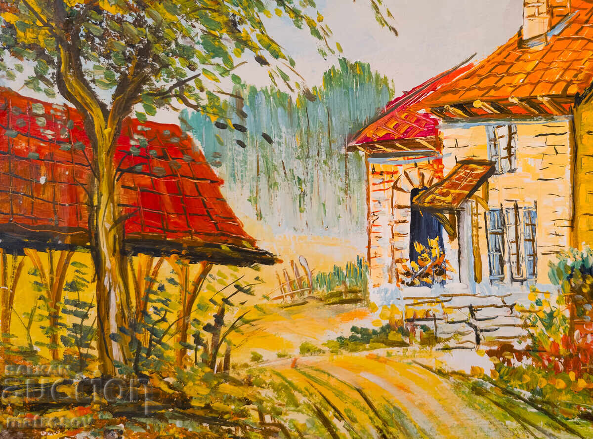 Auction  Boris Tsanov Oil Painting, Rural Landscape