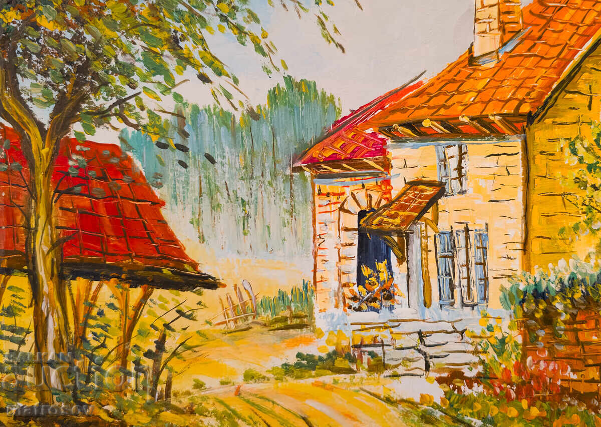 Boris Tsanov Oil Painting, Rural Landscape