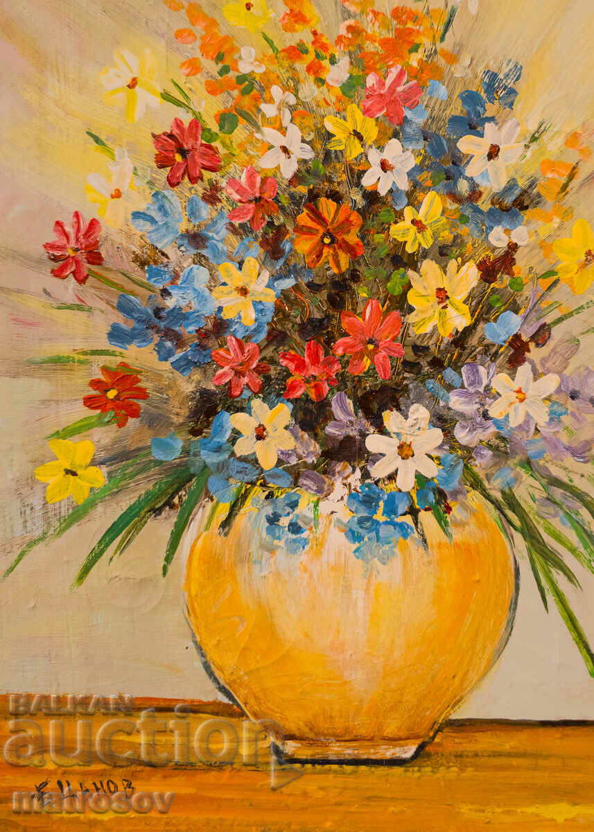 Auction  Boris Tsanov Oil Painting, Still Life