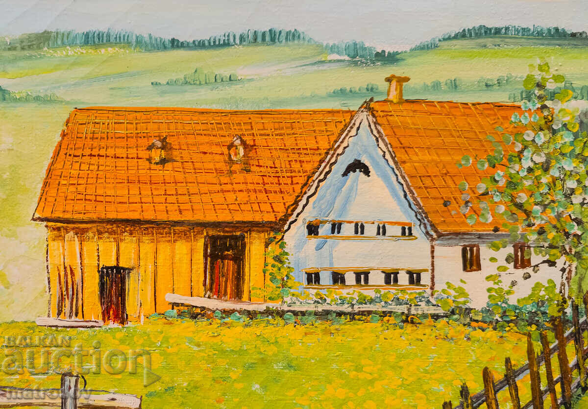 Boris Tsanov painting, oil paints, rural landscape - 5