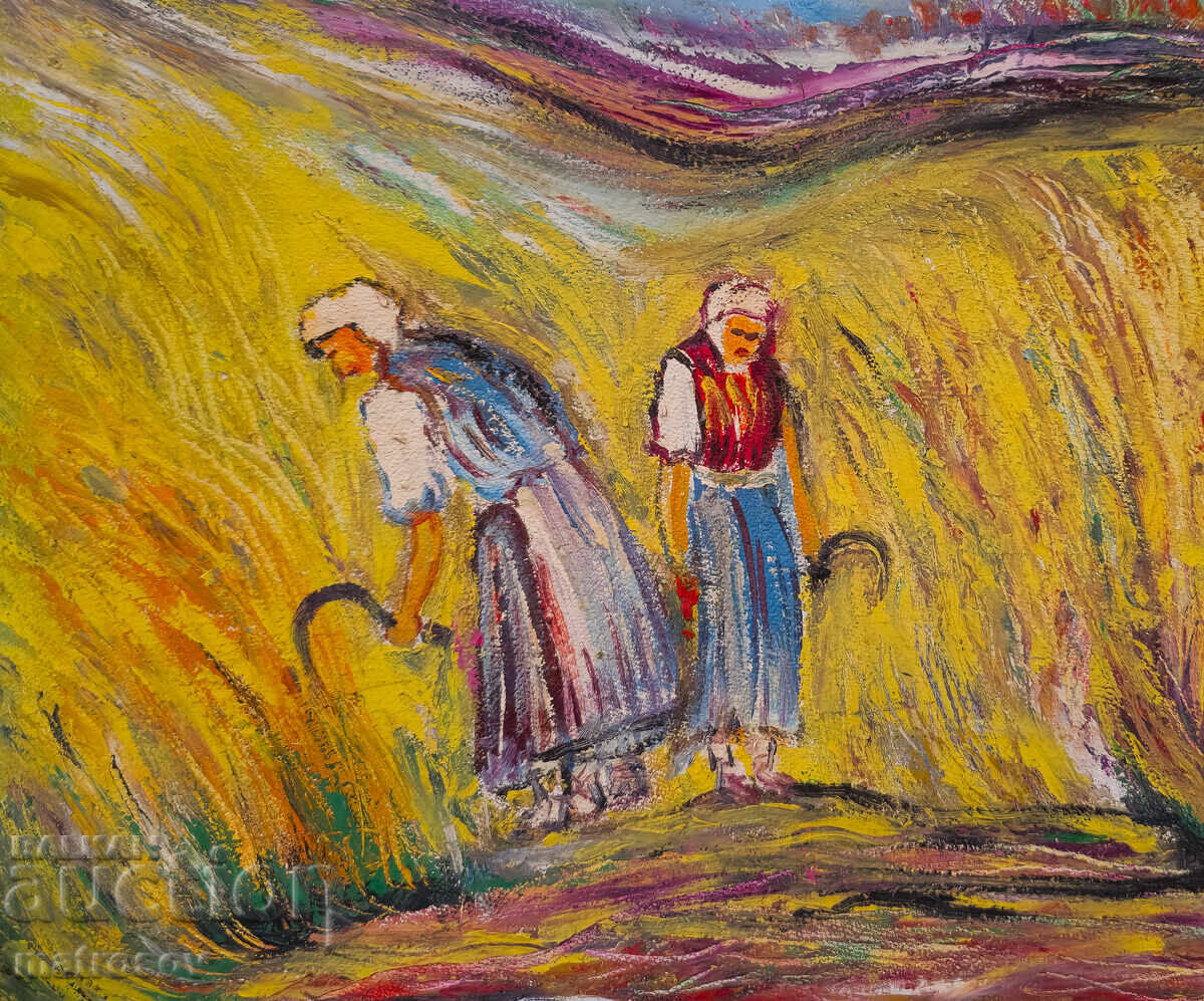 Auction  Valentin Radenovski, oil painting "Reapers"