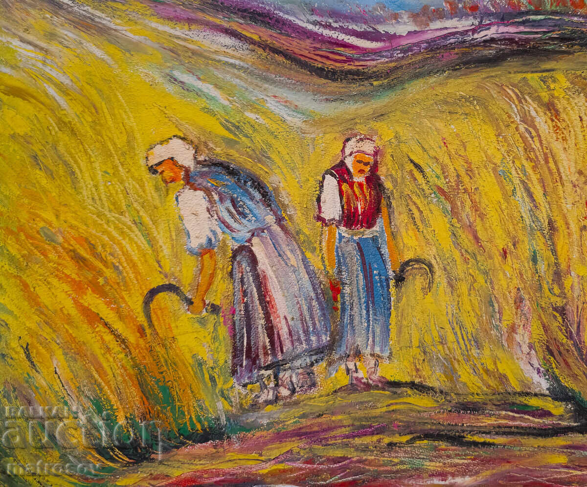 Аукцион Валентин Раденовски, картина маслени бои "Жетварки" Аукцион Валентин Раденовски, картина маслени бои "Жетварки"