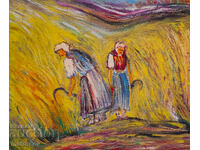 Valentin Radenovski, oil painting "Reapers"