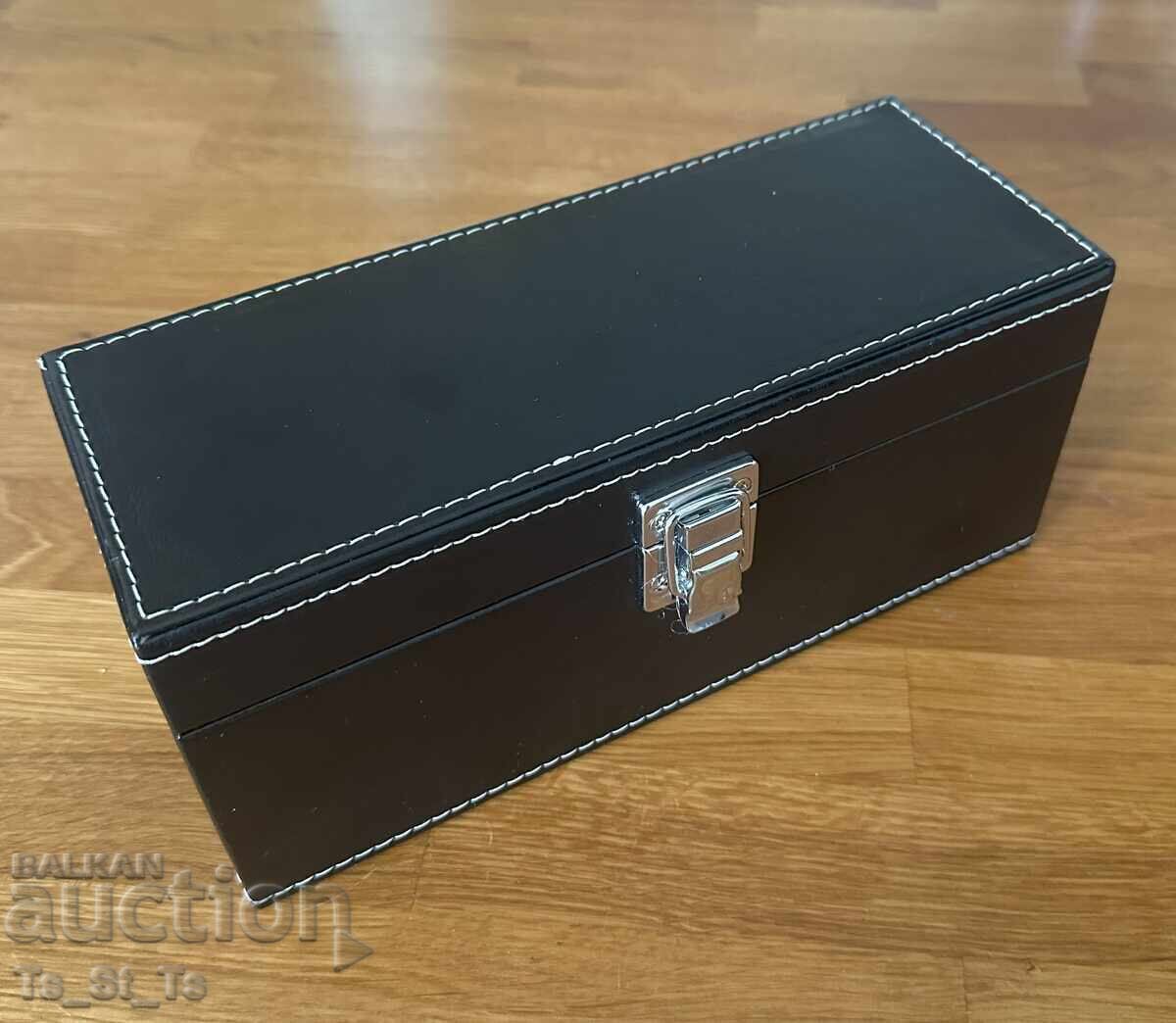 Boxes for certified coins PCGS NGC - color BLACK ECO LEATHER