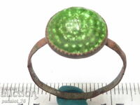 INEL DE BRONZ RENASCENTAL CU STICLĂ VERDE