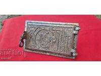 CERAMIC STOVE - DOOR - SUMMER FIGURATIVE CAST IRON - WW I / II